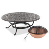 Milan Aged Bronze Cast Aluminum 48 in. D Fire Pit Coffee Table