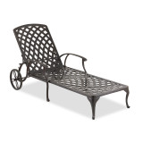 Tivoli Aged Bronze Cast Aluminum 3 Pc. Chaise Lounge Set with 22 in. D Side Table