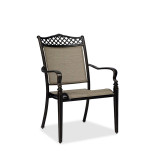 Cordoba Black Gold Aluminum and Sesame Sling 7 Pc. Dining Set with 84 x 42 in. Table