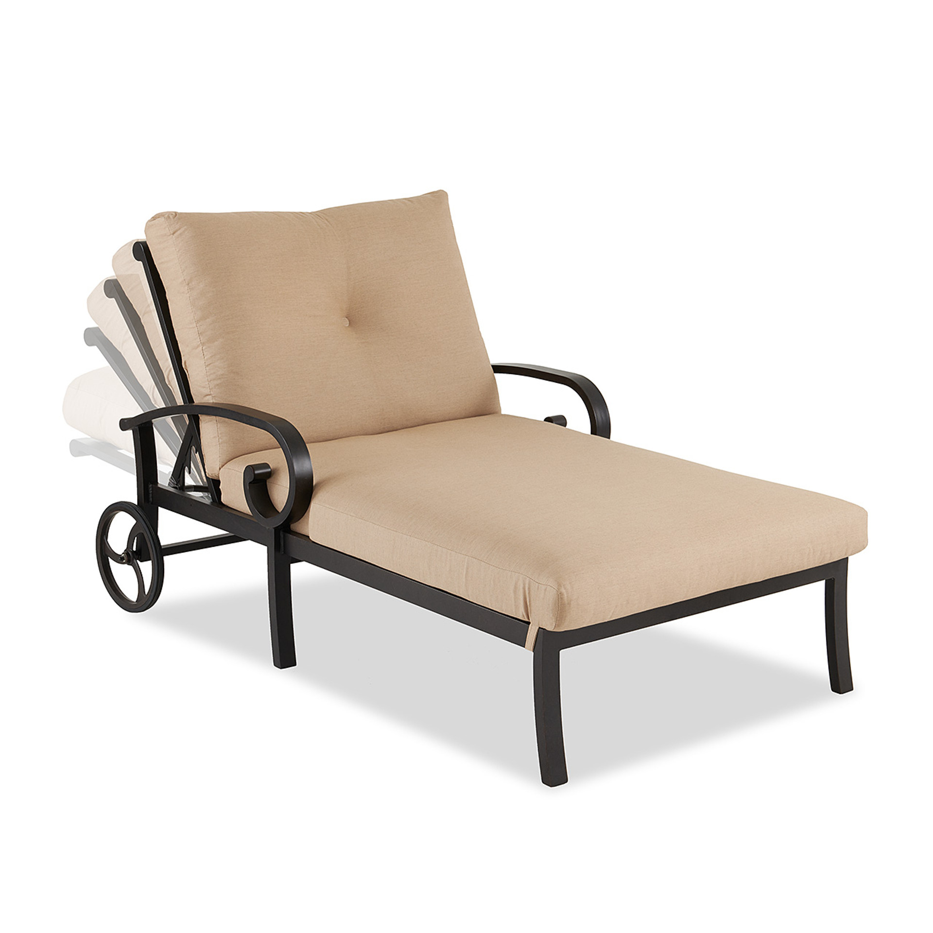 Solstice Aged Bronze Aluminum and Cushion Double Chaise Lounge