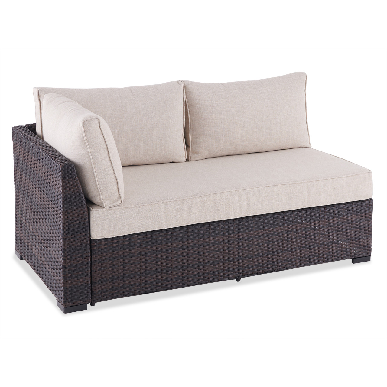 Monticello Espresso Outdoor Wicker and Latte Linen Cushion 4 Pc