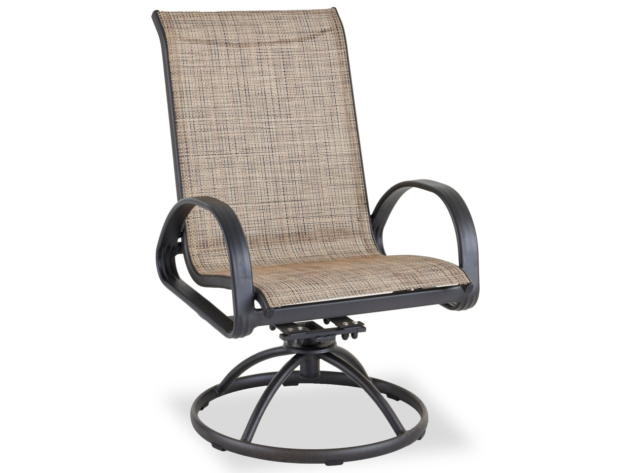 Cape Coral Java Aluminum and Desert Wicker Swivel Rocker