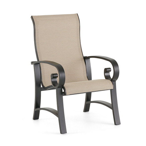 Solstice Aged Bronze Aluminum and Sling Dining Chair