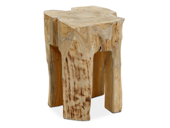 Teak Garden Classics Teak Root 11 in. Sq. Stool/Side Table