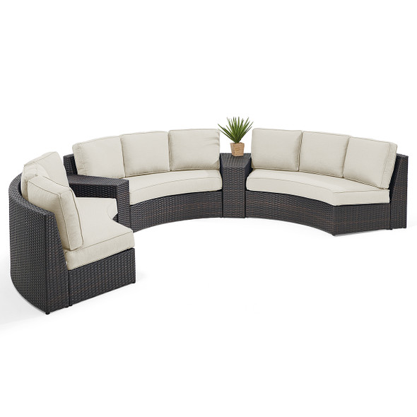 San Lucas Outdoor Wicker and Cushion 5 Pc. Contour Sectional