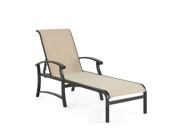 Lodge Aged Bronze Aluminum and Kipton Pebble Sling Chaise Lounge