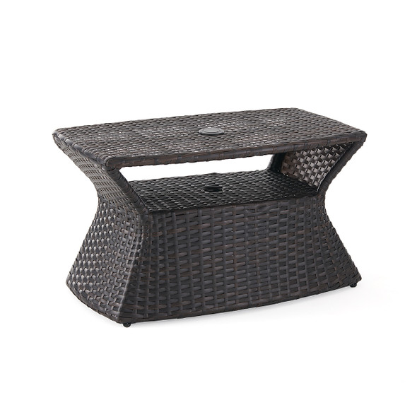 Terrace Outdoor Wicker 32 x 18 in. Side Table