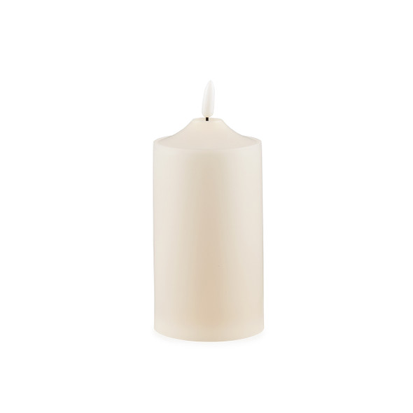 Ivory Warm White LED Outdoor Table Wax Candle