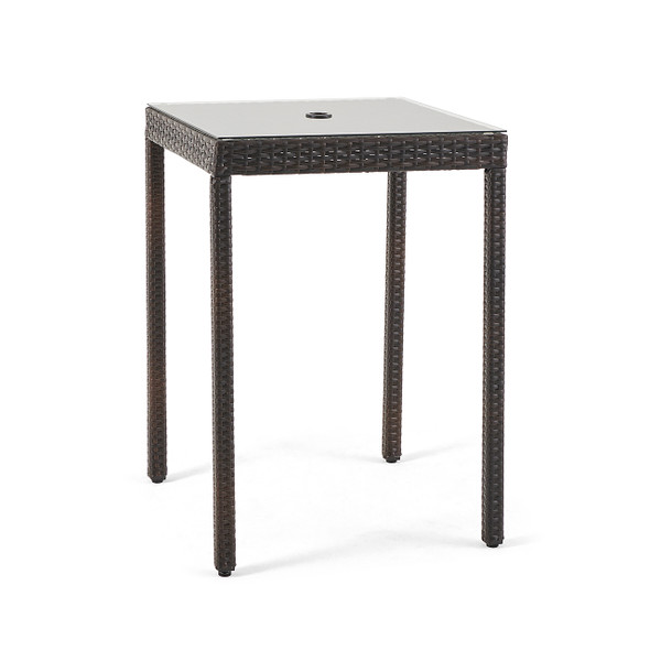 Terrace Outdoor Wicker Glass Top 30 in. Sq. Bar Table