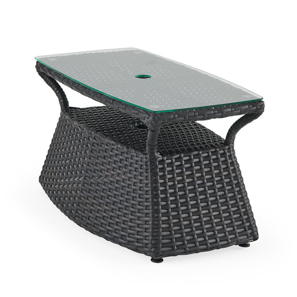 Terrace Outdoor Wicker 32 x 18 in. Umbrella Side Table -