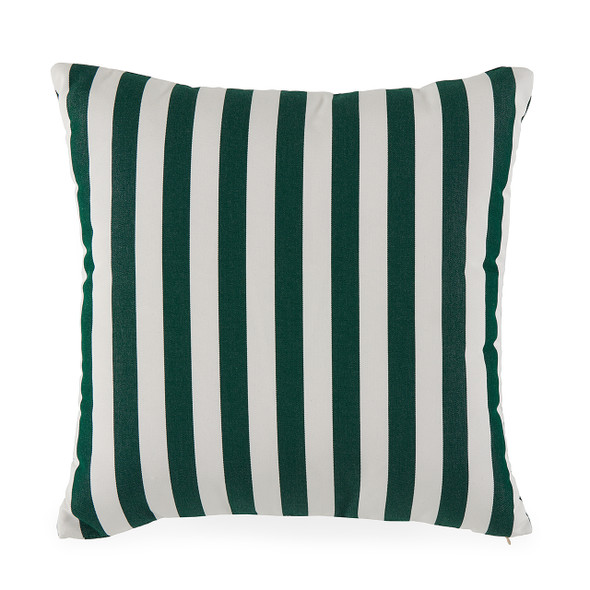 Mason Forest Green 18 in. Sq. Stripe Throw Pillow