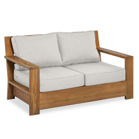 Castello Natural Oil Stain Teak with Cushions Loveseat