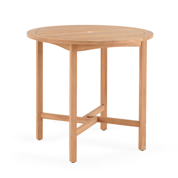 Eastchester Natural Stain Solid Teak 43 in. D Bar Height Table