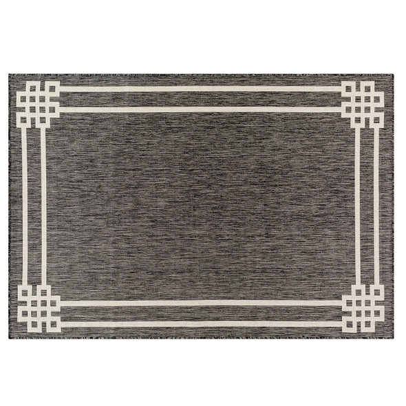 Grey Greek Border Rug