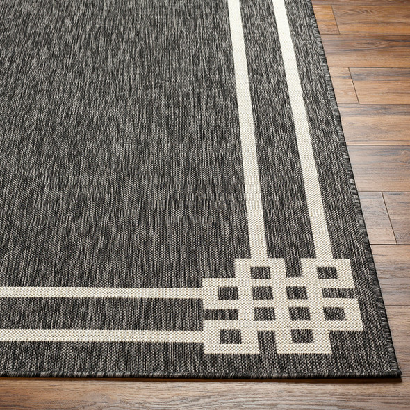 Grey Greek Border Rug