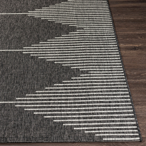 Black Diamond and White Stripes Rug