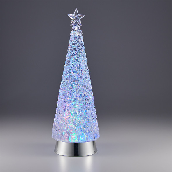 14.5 in. LED Battery-Operated Prism Tree Water Globe