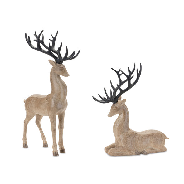 Resin Deer Figurines, Set of 2