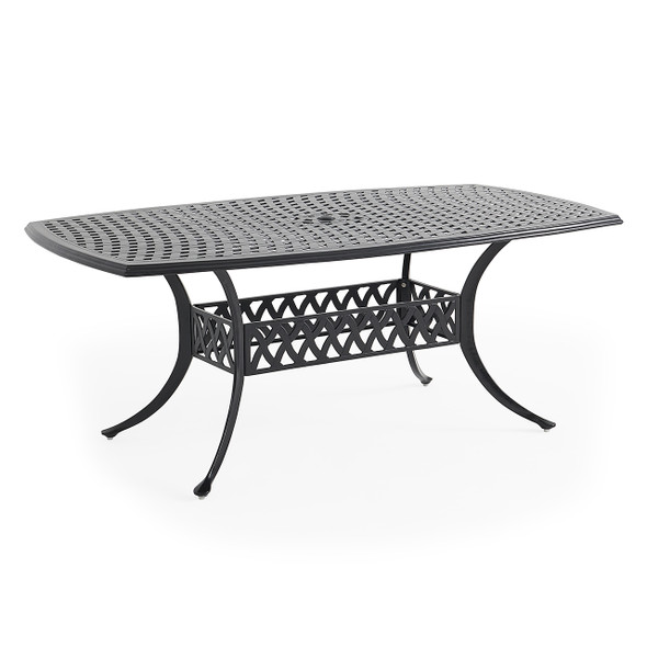 Tivoli Matte Black Cast Aluminum 72 x 42 in. Boat-Shaped Dining Table Tivoli Matte Black Cast Aluminum 72 x 42 in. Boat-Shaped Dining Table