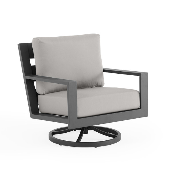 Montecito Charcoal Aluminum with Cushions Swivel Club Rocker