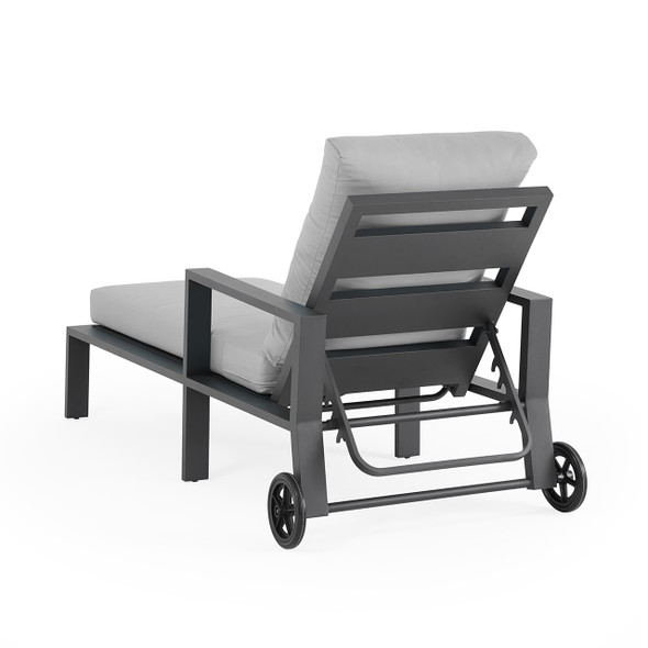 Montecito Charcoal Aluminum with Cushions Chaise Lounge