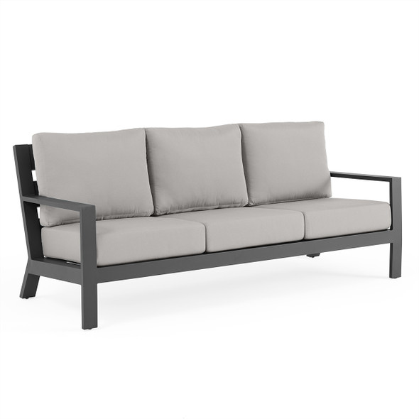 Montecito Charcoal Aluminum with Cushions Sofa