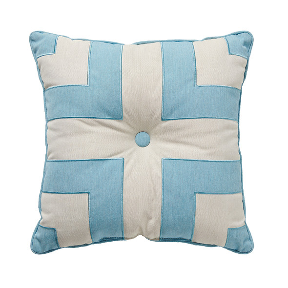 Mineral and Natural Navy Cross Stripe 18 in. Sq. Throw Pillow Mineral and Natural Navy Cross Stripe 18 in. Sq. Throw Pillow