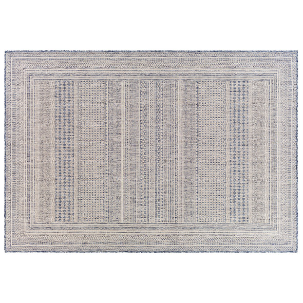 Blue Bordered Etched Stripe Rug Blue Bordered Etched Stripe Rug