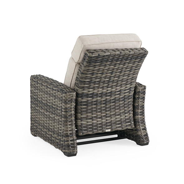 Tangiers Canola Seed Outdoor Wicker with Charmer Limestone Cushions Recliner Tangiers Canola Seed Outdoor Wicker with Charmer Limestone Cushions Recliner