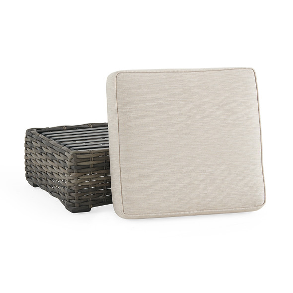 Tangiers Canola Seed Outdoor Wicker with Charmer Limestone Cushion Ottoman Tangiers Canola Seed Outdoor Wicker with Charmer Limestone Cushion Ottoman