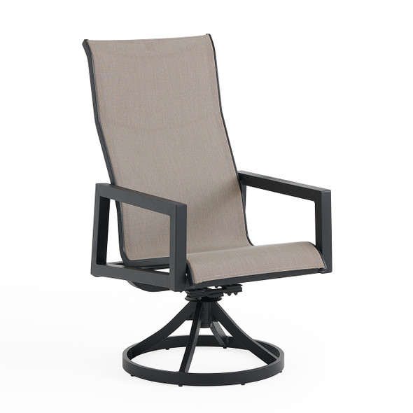 Portofino Midnight Aluminum with Augustine Ash Sling Swivel Rocker Portofino Midnight Aluminum with Augustine Ash Sling Swivel Rocker
