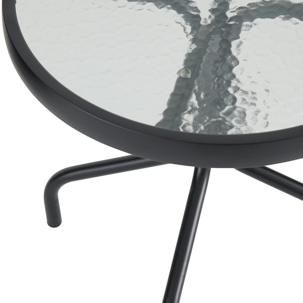 Malibu Aluminum 20 in. D Glass Top Side Table Malibu Aluminum 20 in. D Glass Top Side Table