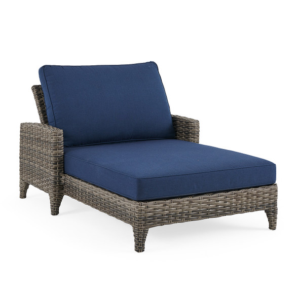 Sonoma Husk Outdoor Wicker with Cushions 3 Piece Cuddle Chaise Set + 21 in. Sq. End Table Sonoma Husk Outdoor Wicker with Cushions 3 Piece Cuddle Chaise Set + 21 in. Sq. End Table