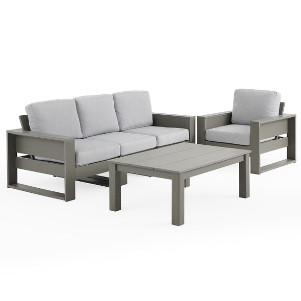 Montauk Polymer with Cushions 5 Piece Modular Sofa Group + 45 x 31 in. Coffee Table Montauk Polymer with Cushions 5 Piece Modular Sofa Group + 45 x 31 in. Coffee Table