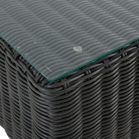 Laguna Smoke Outdoor Wicker 56 x 29 in. Glass Top Coffee Table Laguna Smoke Outdoor Wicker 56 x 29 in. Glass Top Coffee Table