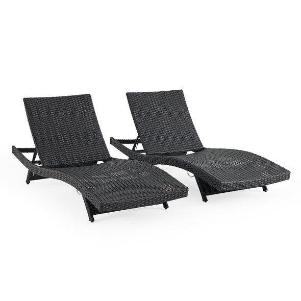 Terrace Outdoor Wicker 2 Piece Contour Chaise Lounge Set Terrace Outdoor Wicker 2 Piece Contour Chaise Lounge Set