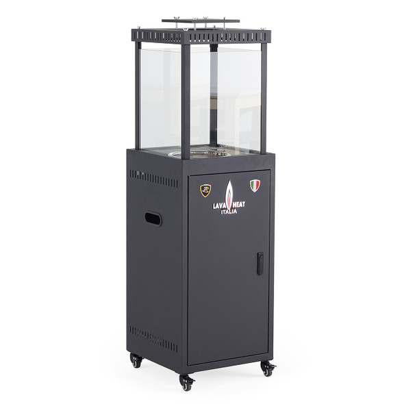 58 in. Matte Black Lorenzo 40,000 BTU LP Gas Patio Heater