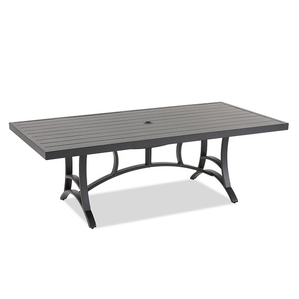 Hill Country Aged Bronze Aluminum with Cast Pumice Cushions 7 Piece Dining Set + 84 x 42 in. Table -