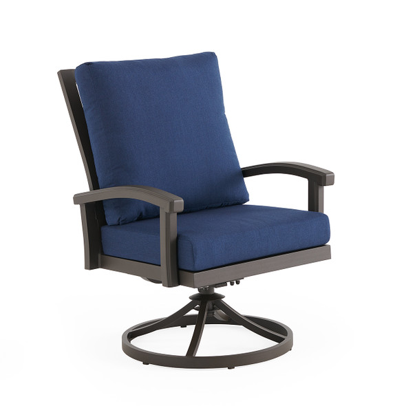 Fairmont Aged Bronze Aluminum with Spectrum Indigo Cushions Swivel Rocker Fairmont Aged Bronze Aluminum with Spectrum Indigo Cushions Swivel Rocker