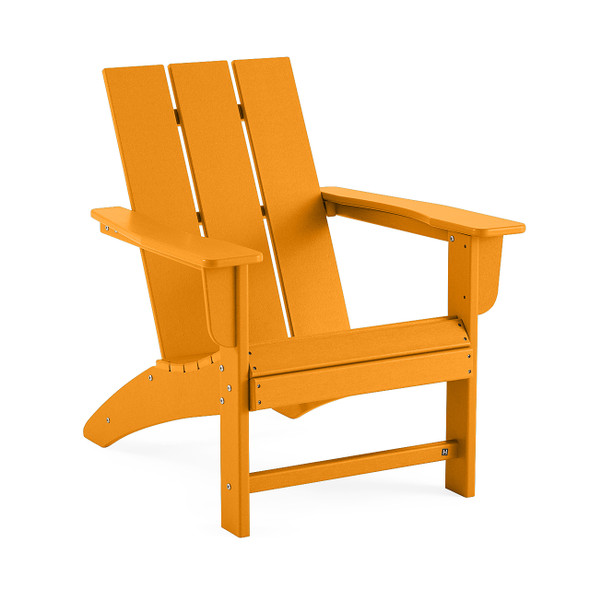 Modern 3 Piece Tangerine XL Adirondack Chairs + 18 Sq. Side Table