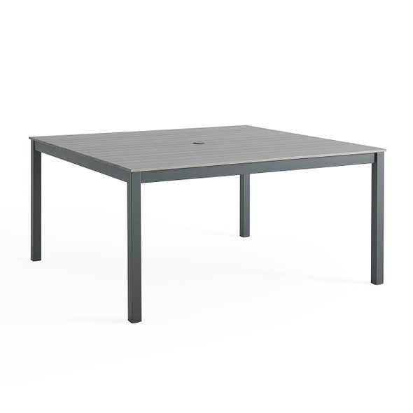 Sonoma Charcoal Aluminum Duraboard Slat Top 59 in. Sq. Dining Table