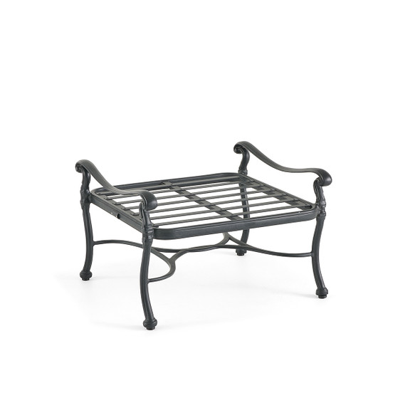 Chateau Rust Aluminum and Denim Cushion Ottoman