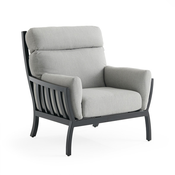 Siena Coal Aluminum with Panama Stone Grey Cushions Lounge Chair