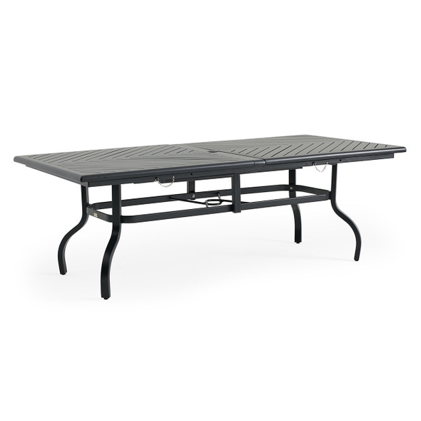 Siena Coal Aluminum 88-126 x 44 in. Extension Dining Table
