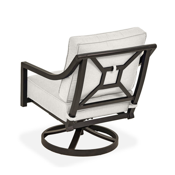 Hill Country Aged Bronze Aluminum and Cushions Swivel Club Rocker -