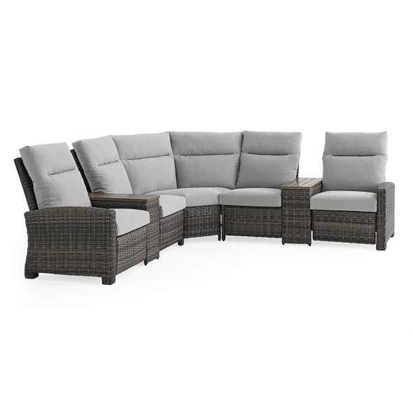 Rio Silver Oak Outdoor Wicker with Cushions 3 Piece Sectional