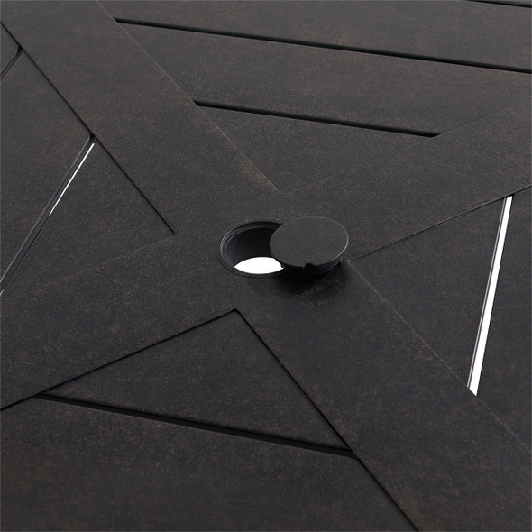 Key West Rustic Bronze Aluminum 100 x 66 in. Dining Table