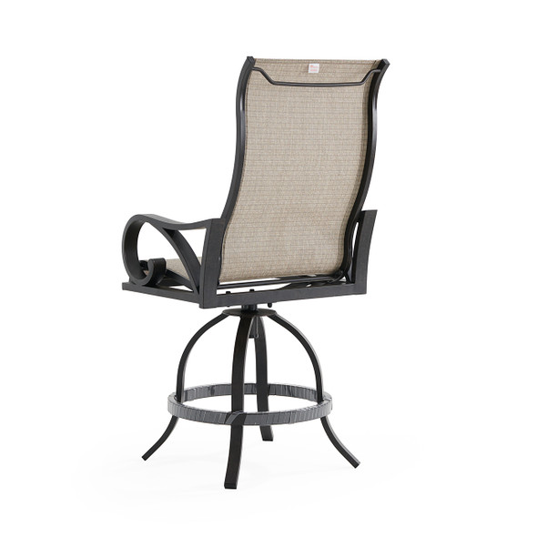 Key West Rustic Bronze Aluminum with Sling Swivel Gathering Height Chair