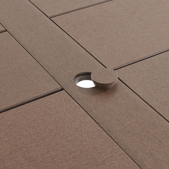 Savannah Mocha Polymer 44 in. Sq. Dining Table