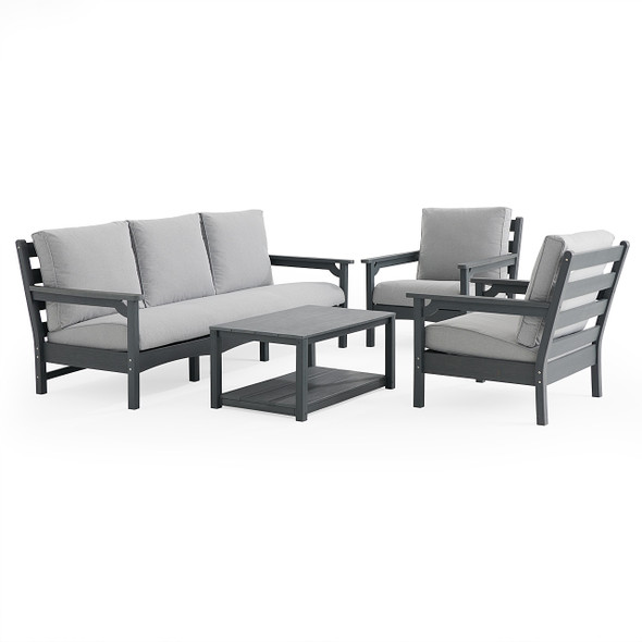 4-piece polymer outdoor furniture seating set